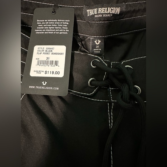 New True Religion men shorts size 31 - Picture 3 of 4